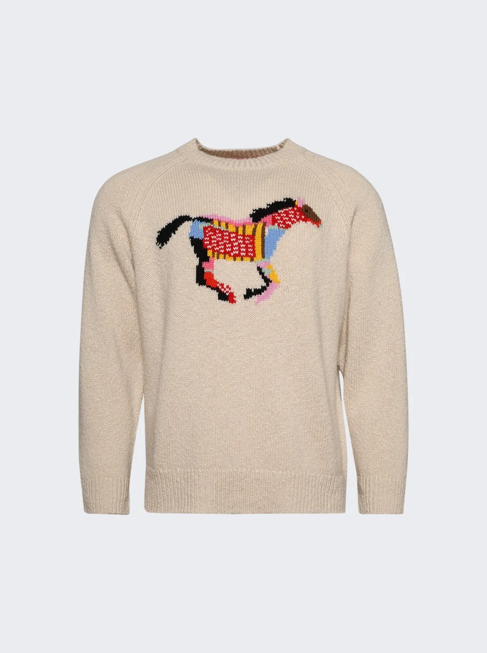 Glacier Horse Crew Sweater Ecru - 1