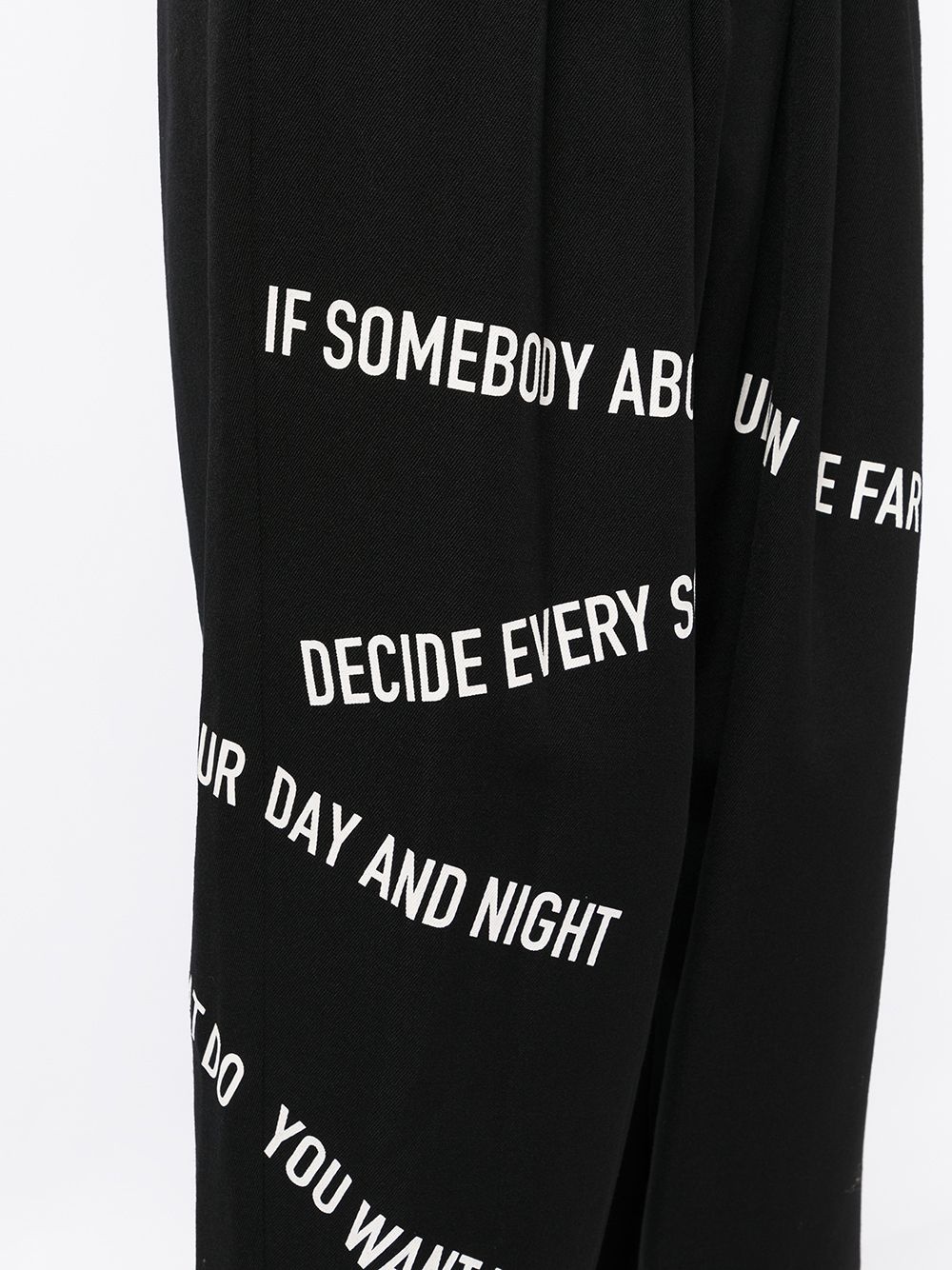 slogan-print dropped-crotch trousers - 5