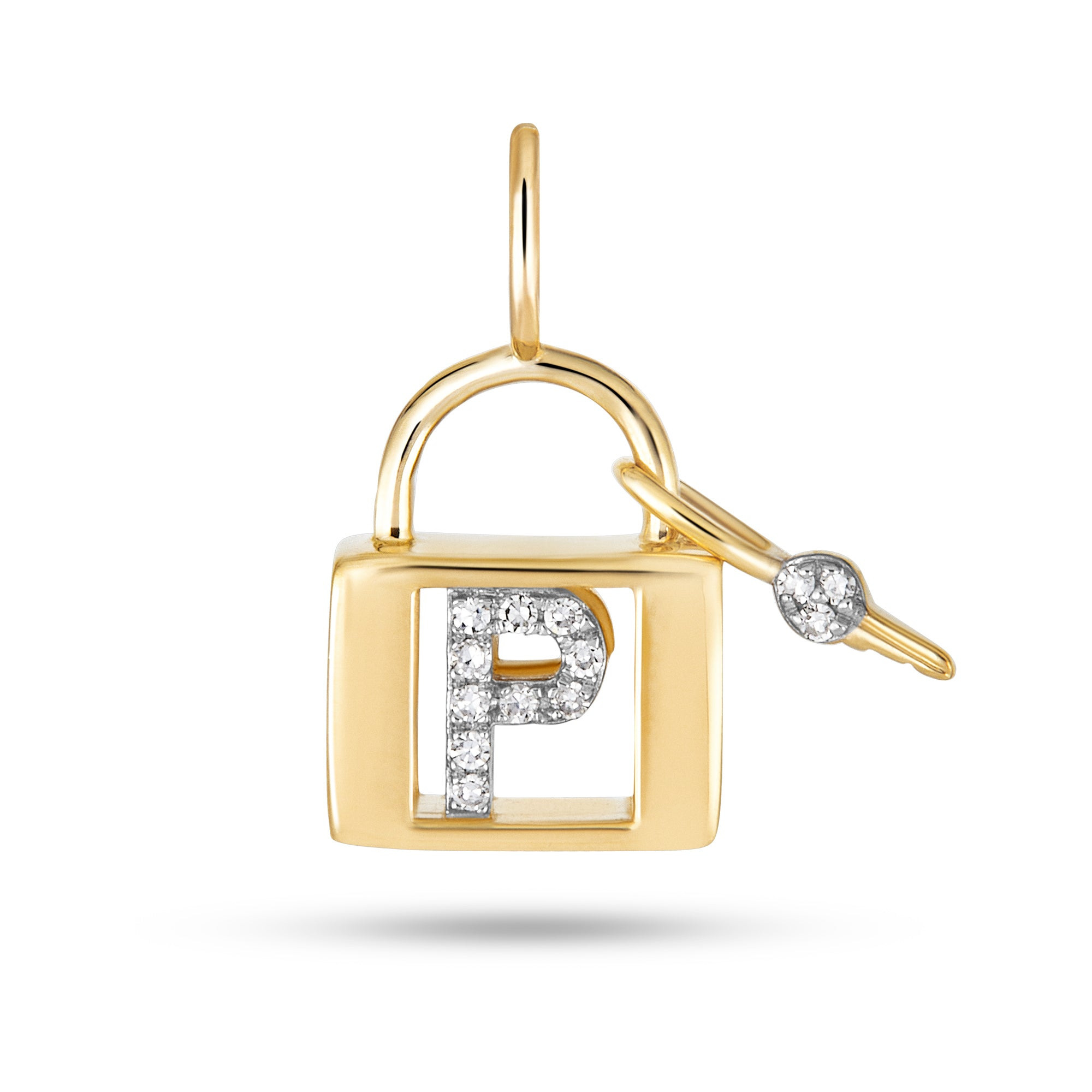 Love Lock Diamond Initial Charm - 20