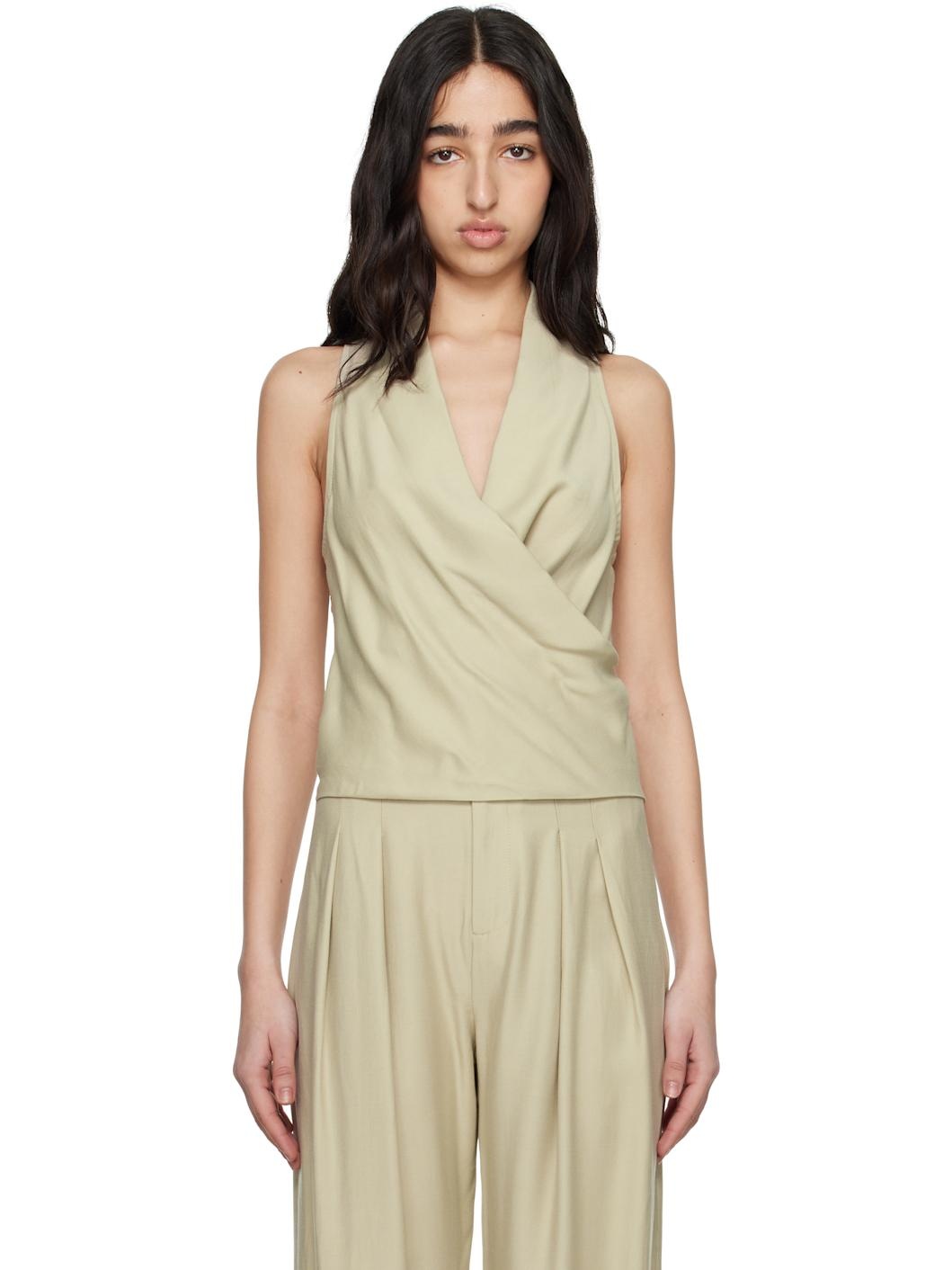 Beige Anka Wrap Top - 1