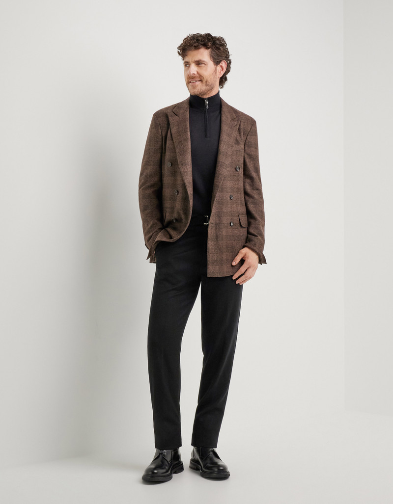 Canali BROWN WOOL BLEND JACKET outlook