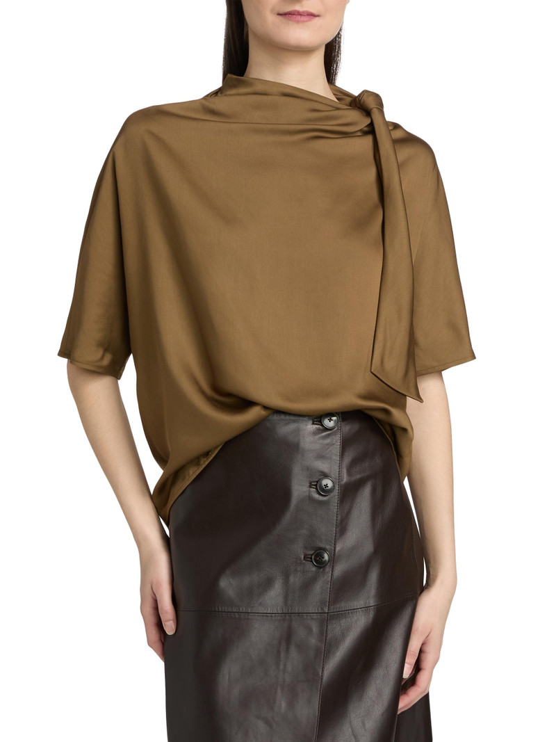 Women's Satin Scarf Top - Cocoa 3