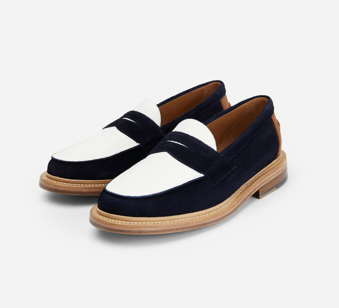 20th Anniversary Loafer - Navy/Cream Suede - 2