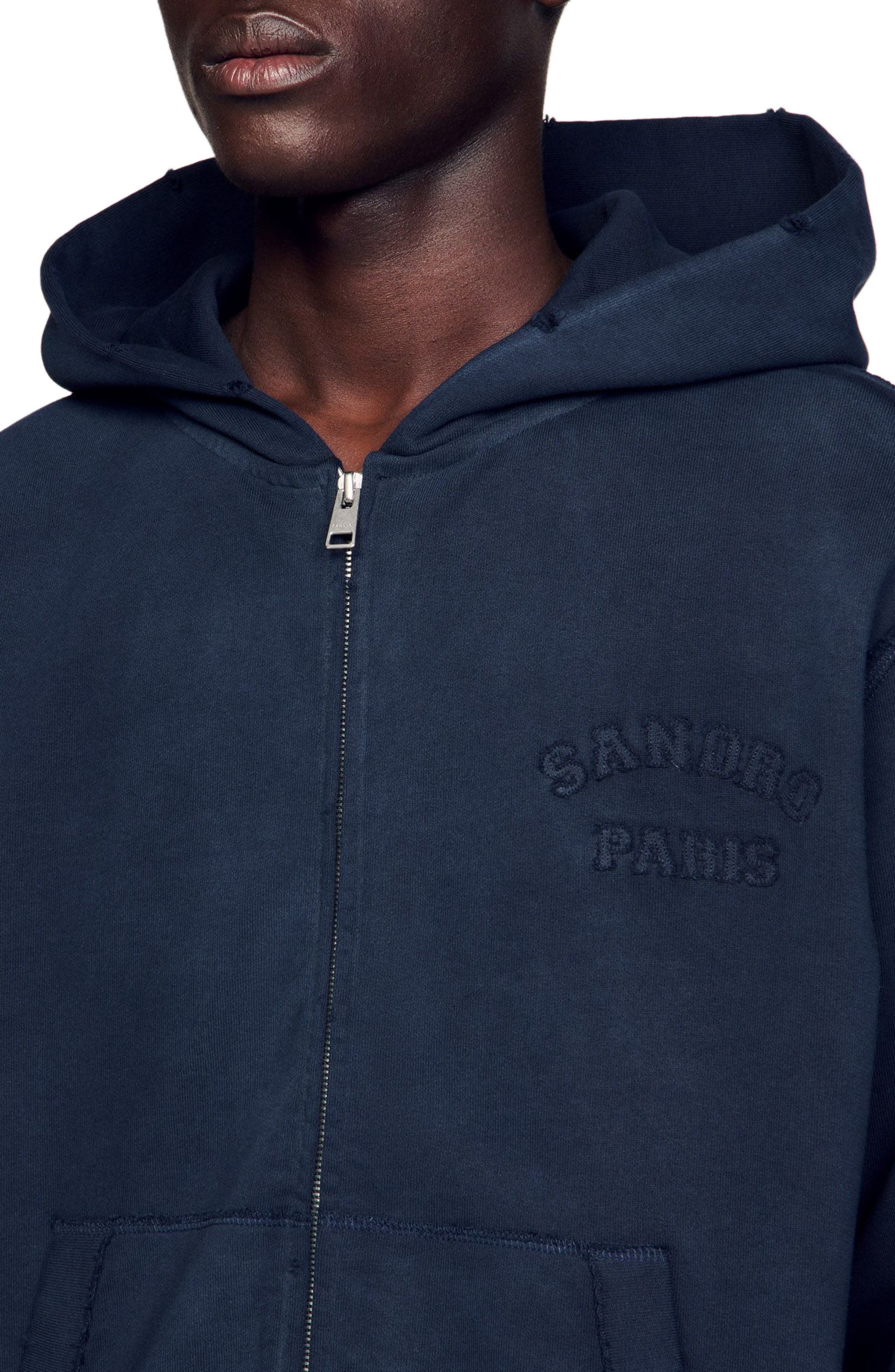SANDRO Patch sweatshirt in Navy Blue at Nordstrom - 4