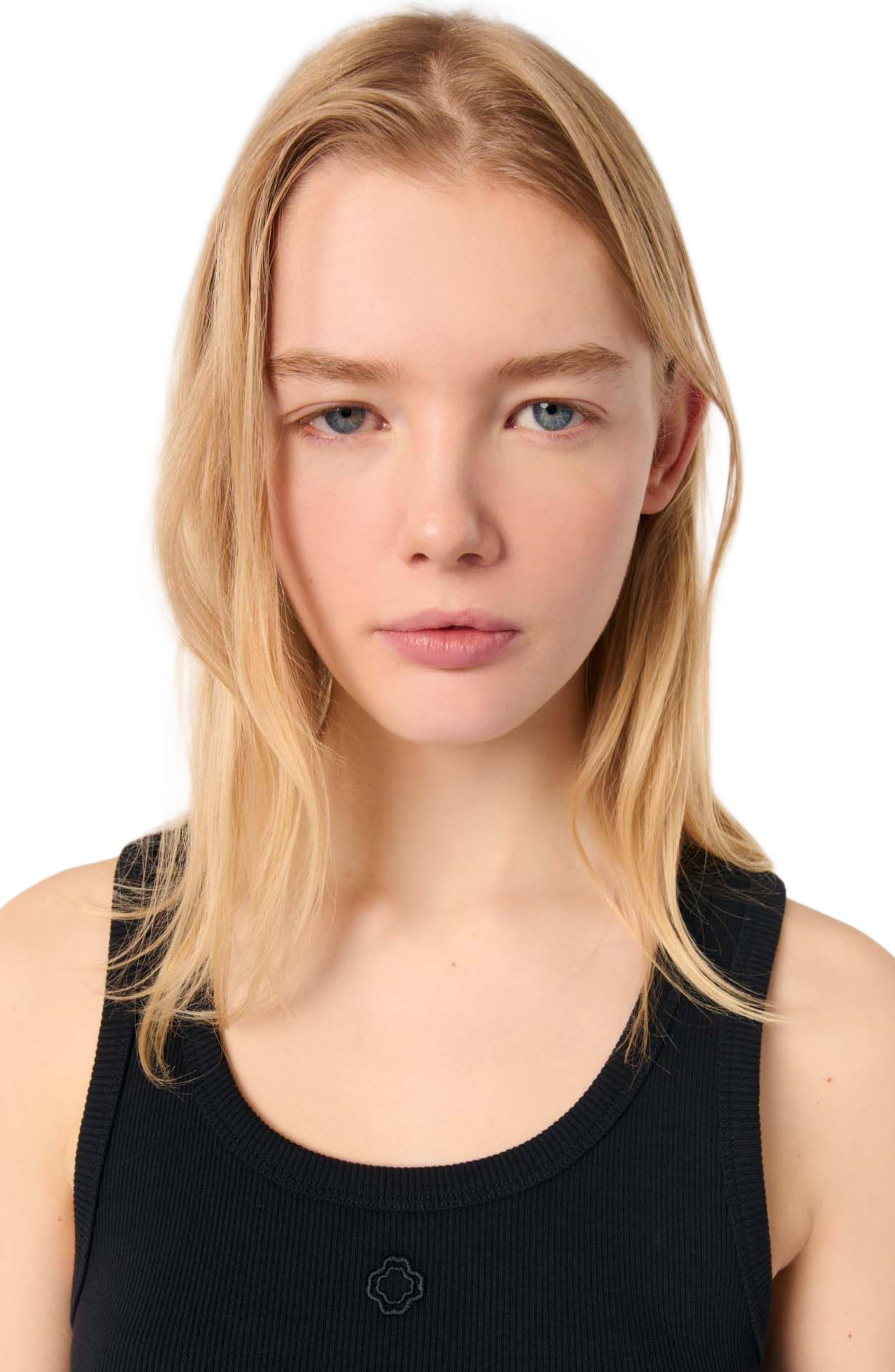 maje Rib knit tank top in Black at Nordstrom - 6