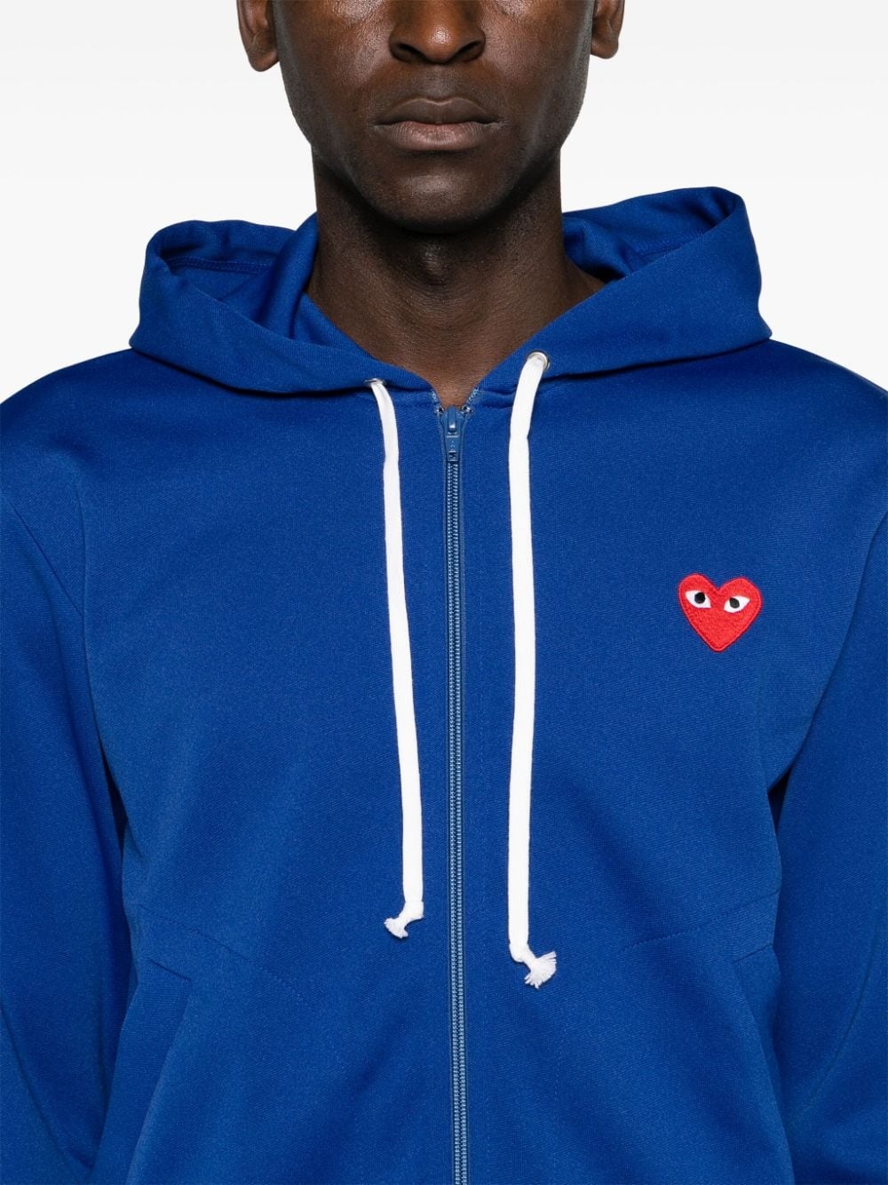 heart-patch zip-up hoodie - 6