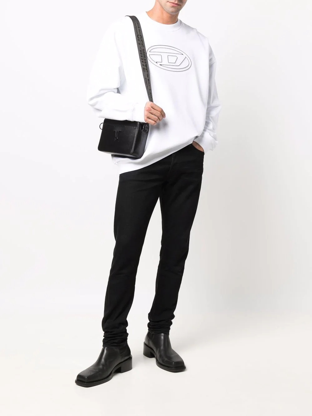 logo-print cotton sweatshirt - 2