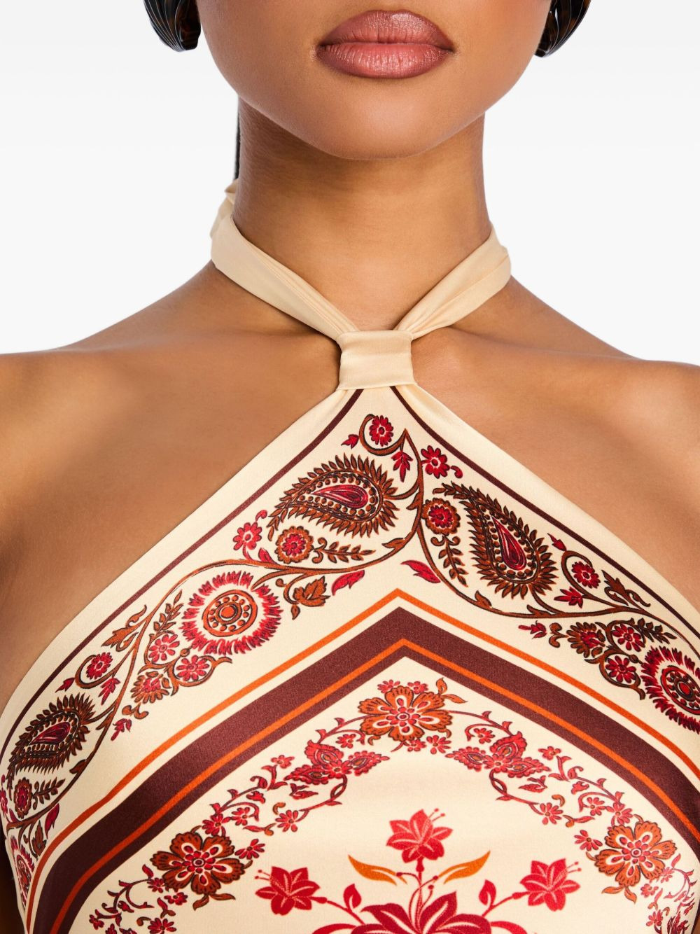 Adelaide paisley-print halteneck mini dress - 5