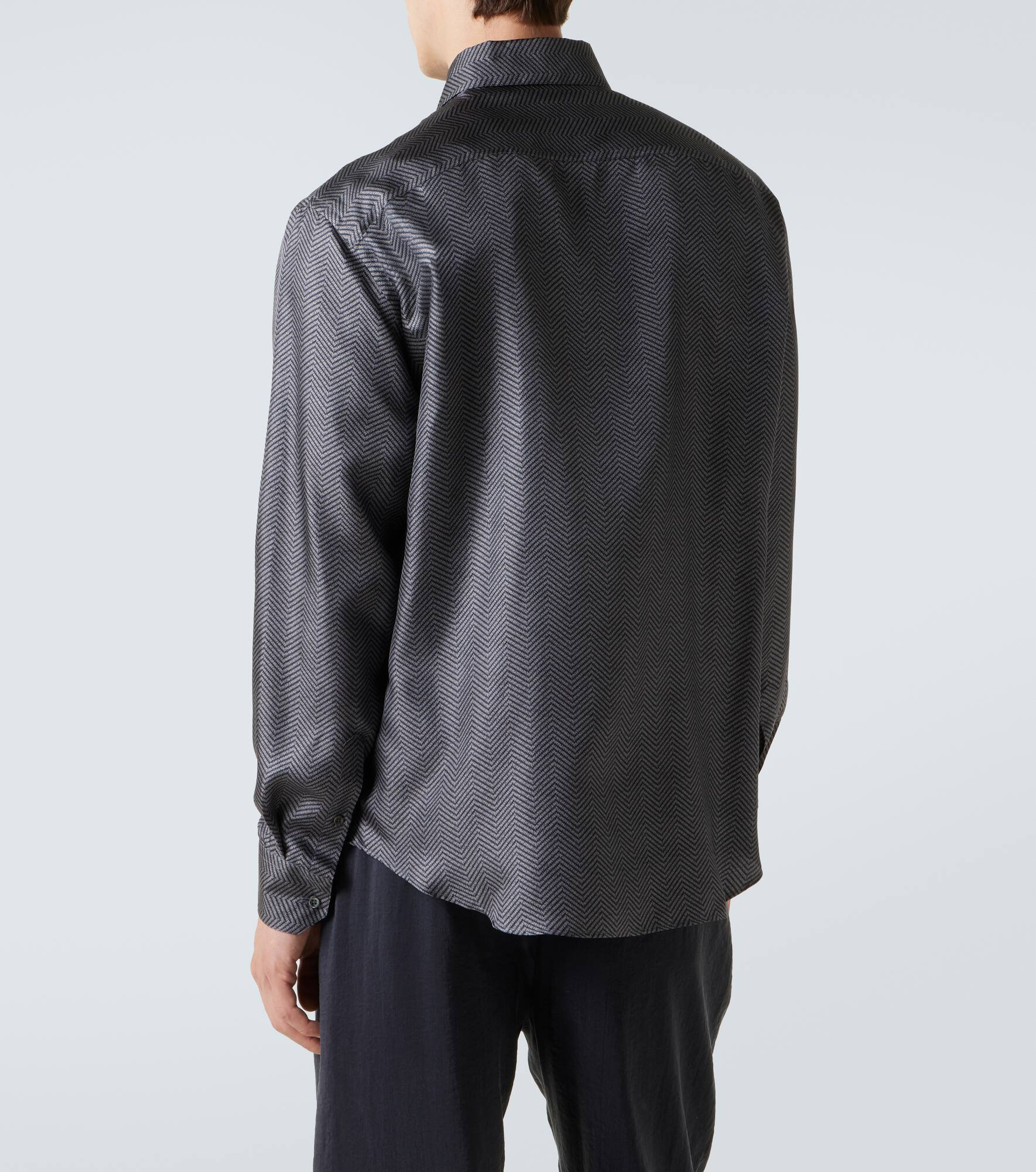 Chevron silk shirt - 4