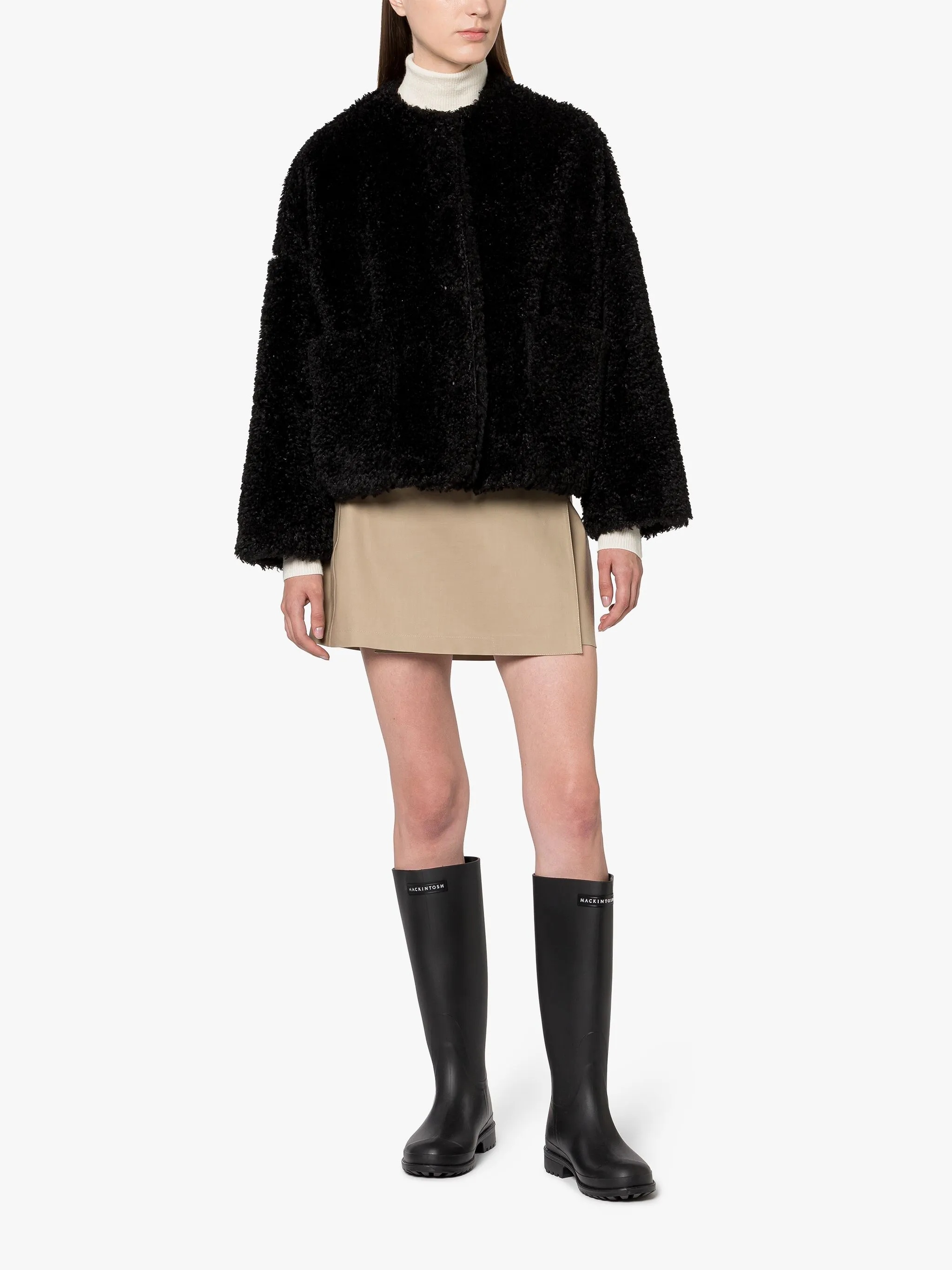 HUMBIE BLACK ECO FUR JACKET - 2