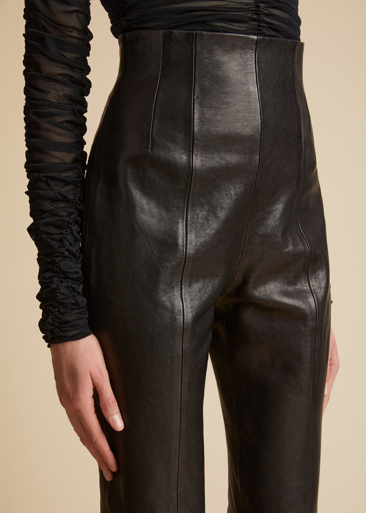 The Lenn Pant in Black Leather - 4