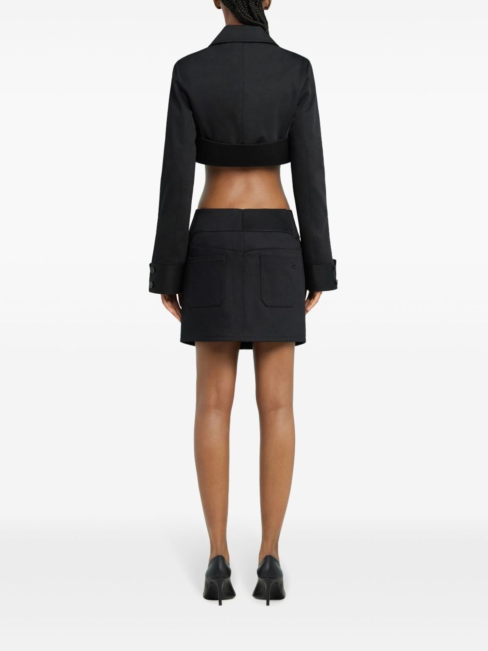 logo-embellished cropped jacket - 4
