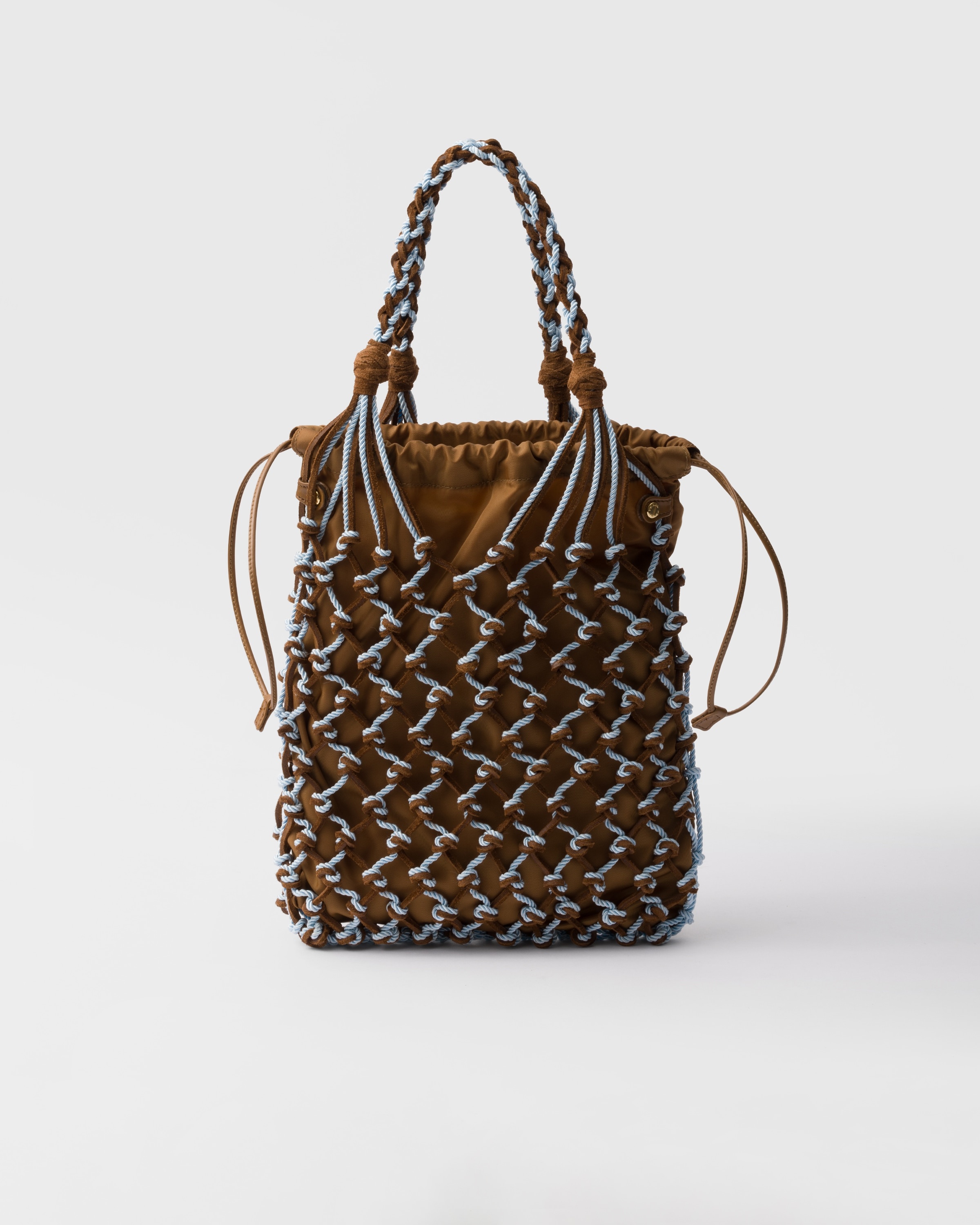 Prada Noué small macramé and suede bag - 3