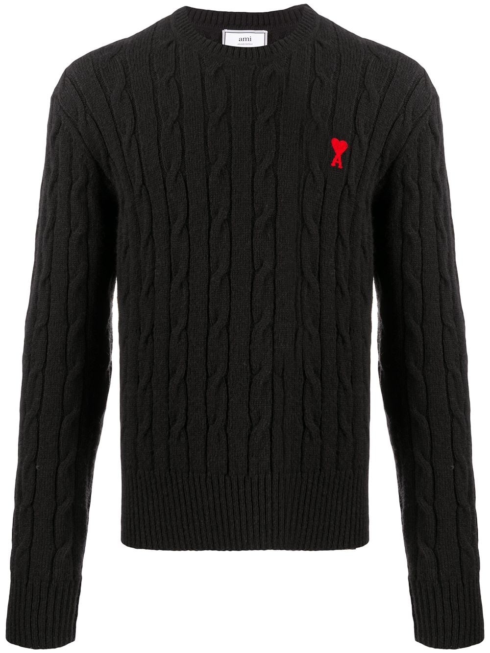 cable stitch crewneck jumper - 1