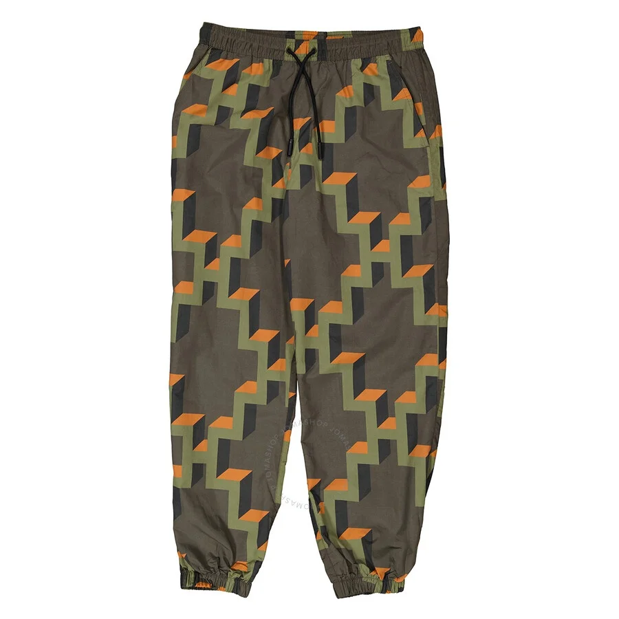 Marcelo Burlon Men's Army Orange Cross Geometric-Print Joggers - 1