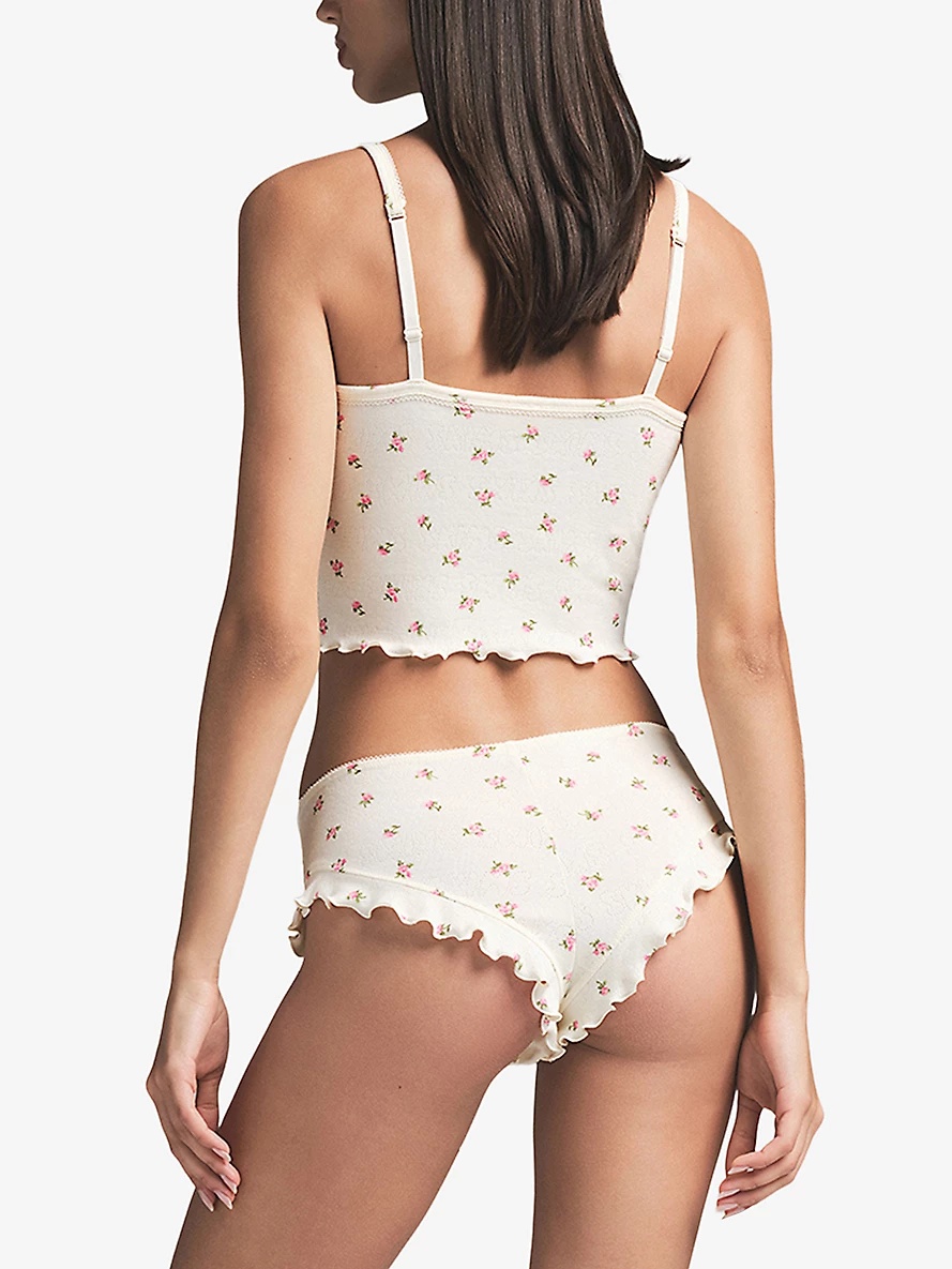 Pointelle Cropped Cami Cotton-Jersey Set - 4