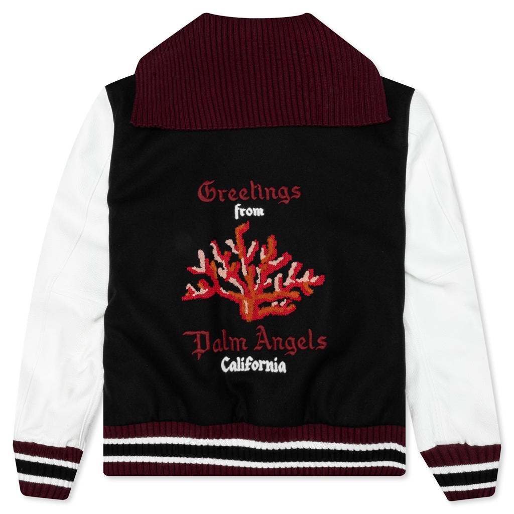 PALM ANGELS MARINE COLLAR VARSITY JACKET - NAVY BLUE - 2