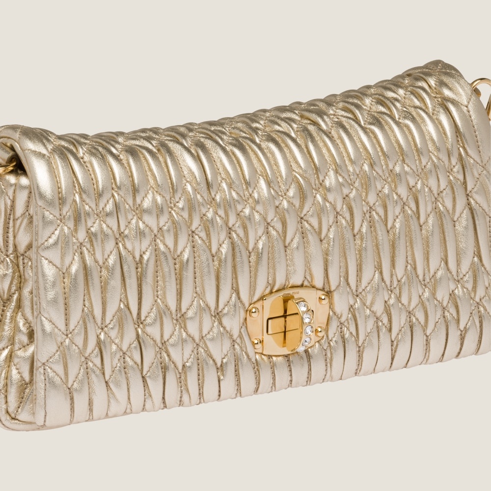 Miu Crystal Cloqué Nappa leather bag - 4