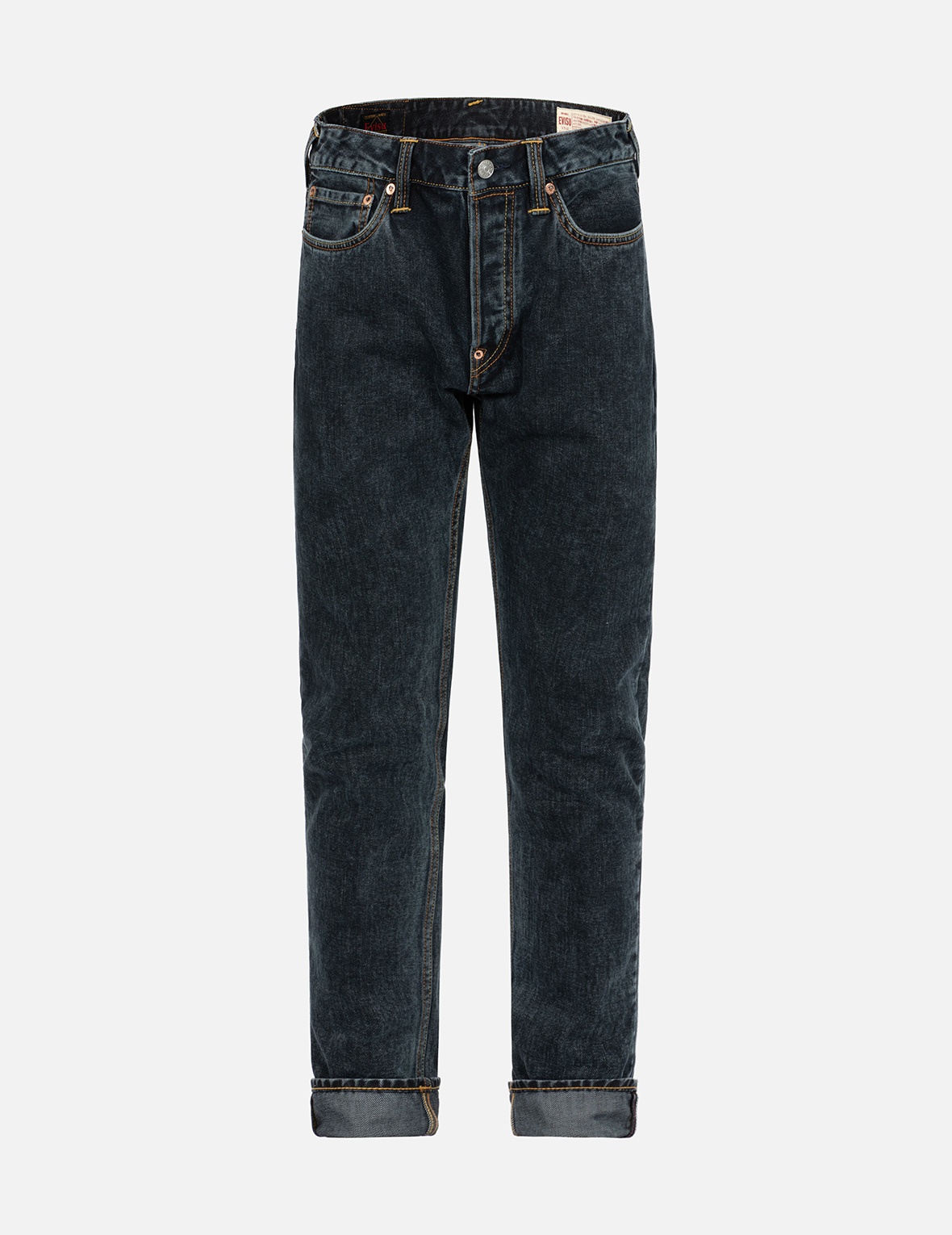 FAIR ISLE PATTERN KAMON AND LOGO PRINT CARROT FIT JEANS #2017 - 1