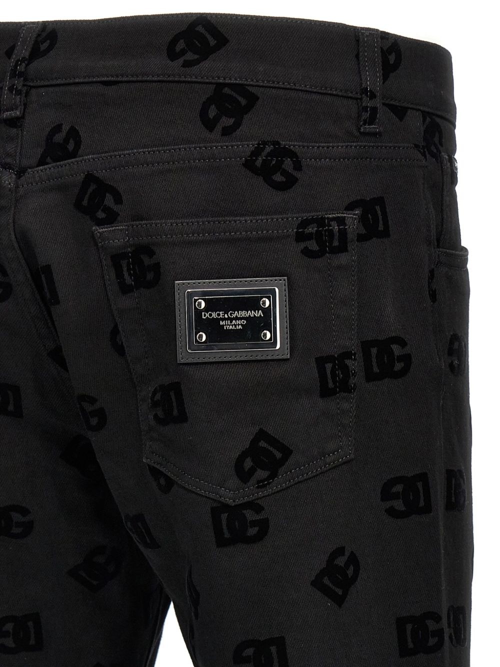 logo-embossed jeans - 4