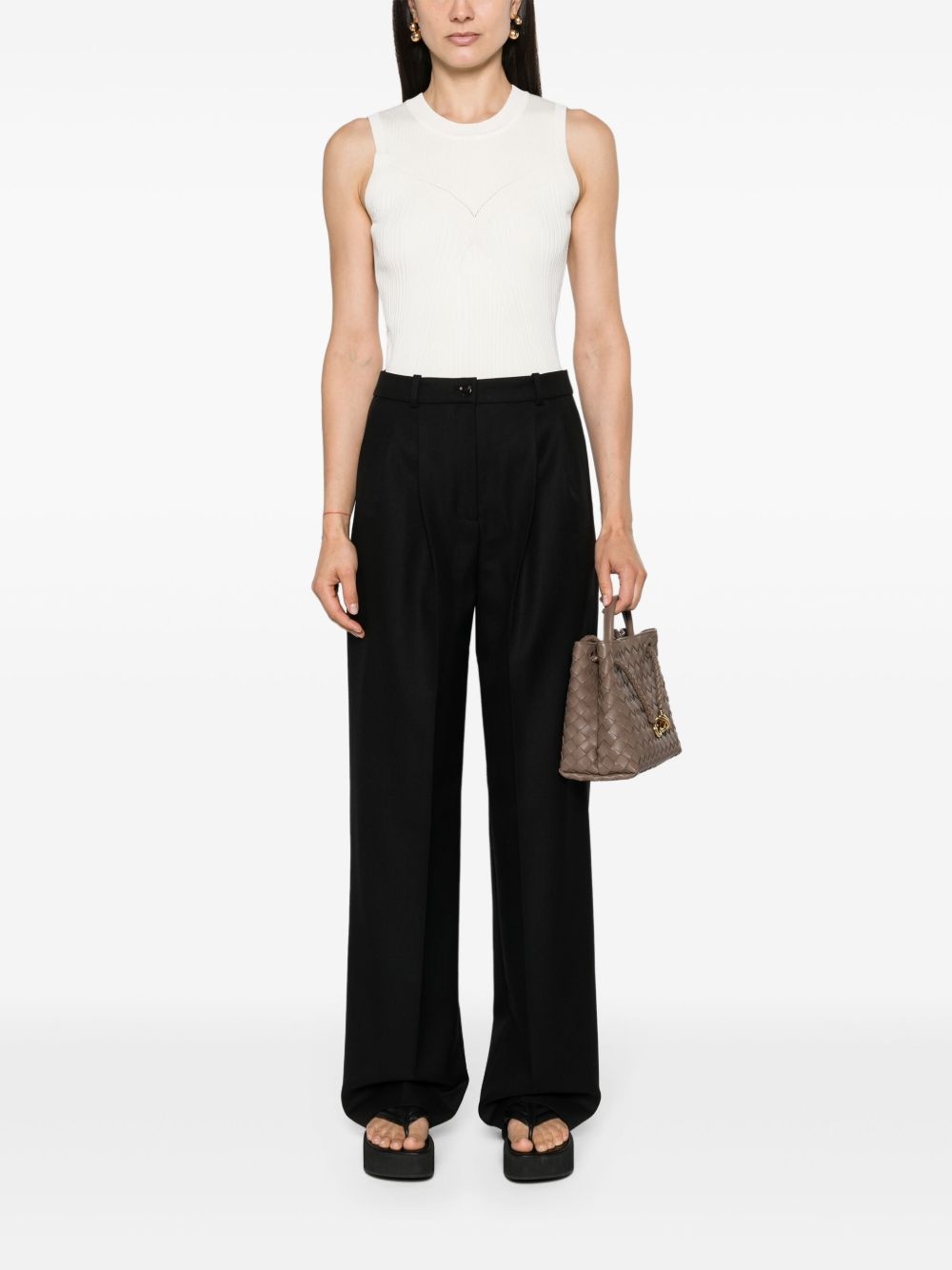 pleat-detailed virgin wool trousers - 2
