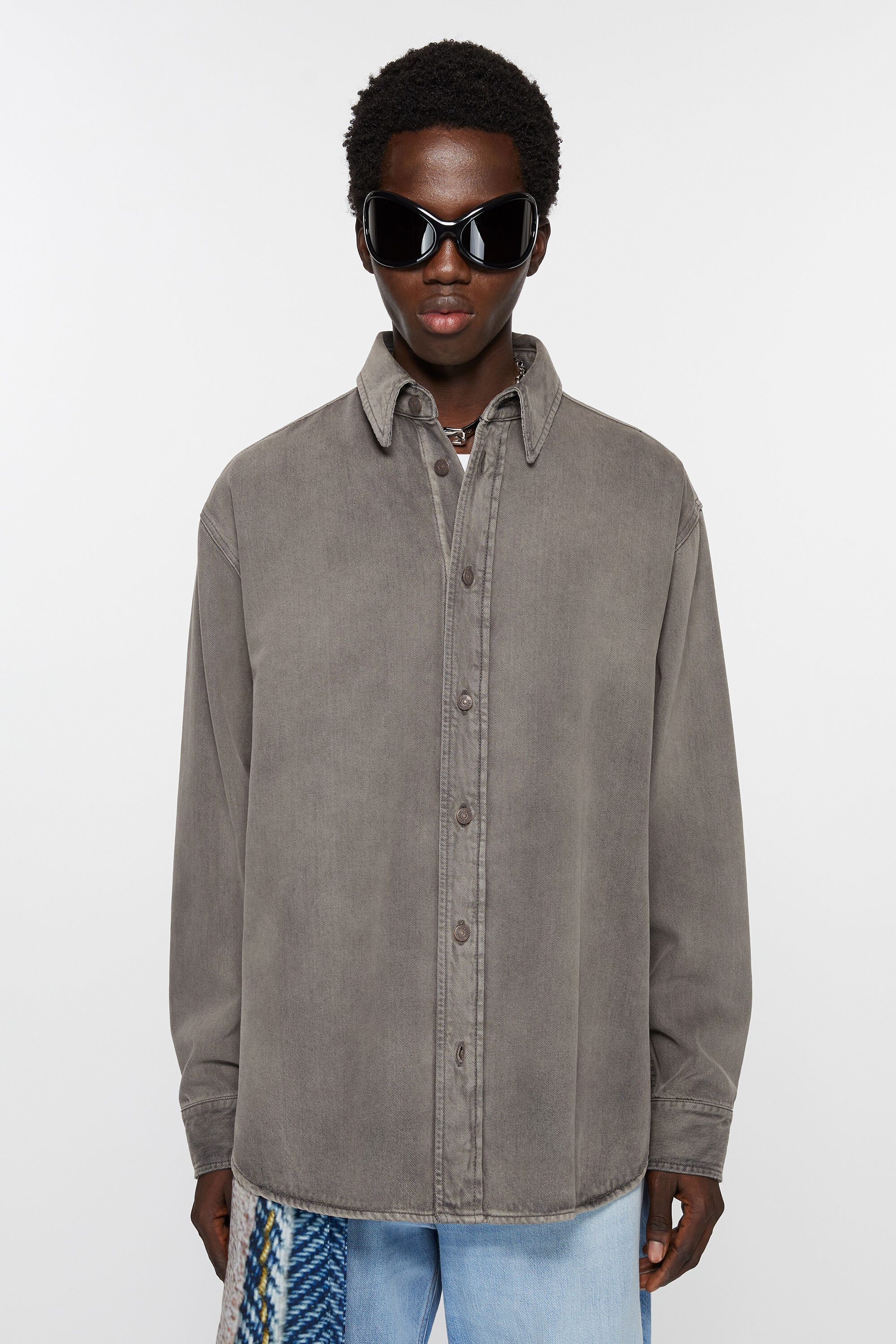 Denim shirt - Loose fit - Anthracite grey - 2