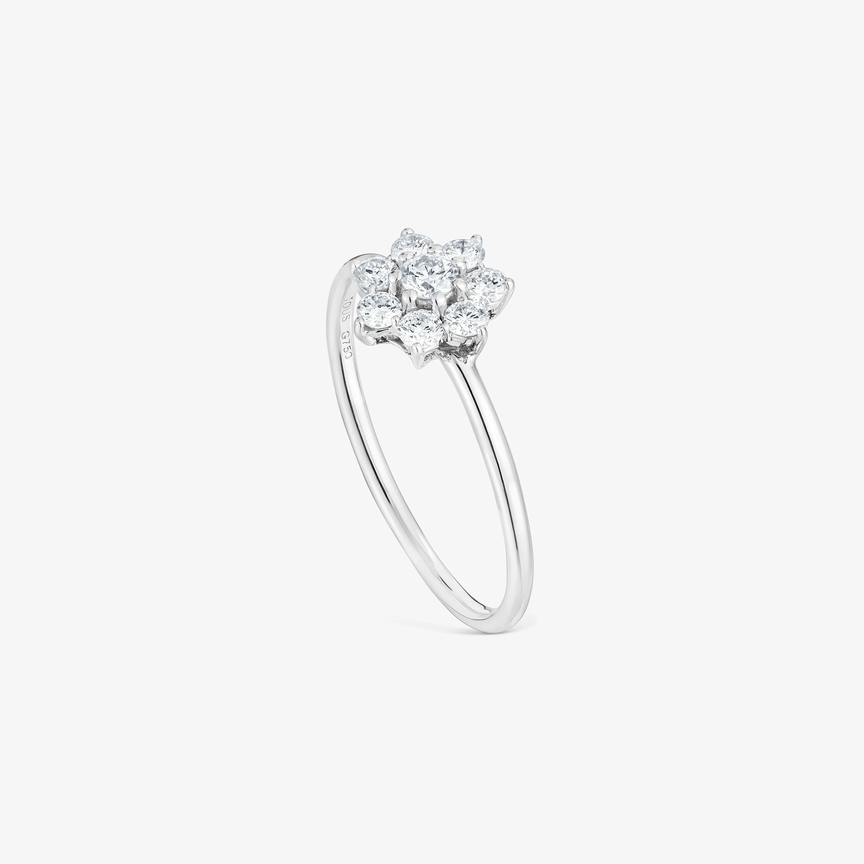 18K white gold Ring with diamond Daisy - 1