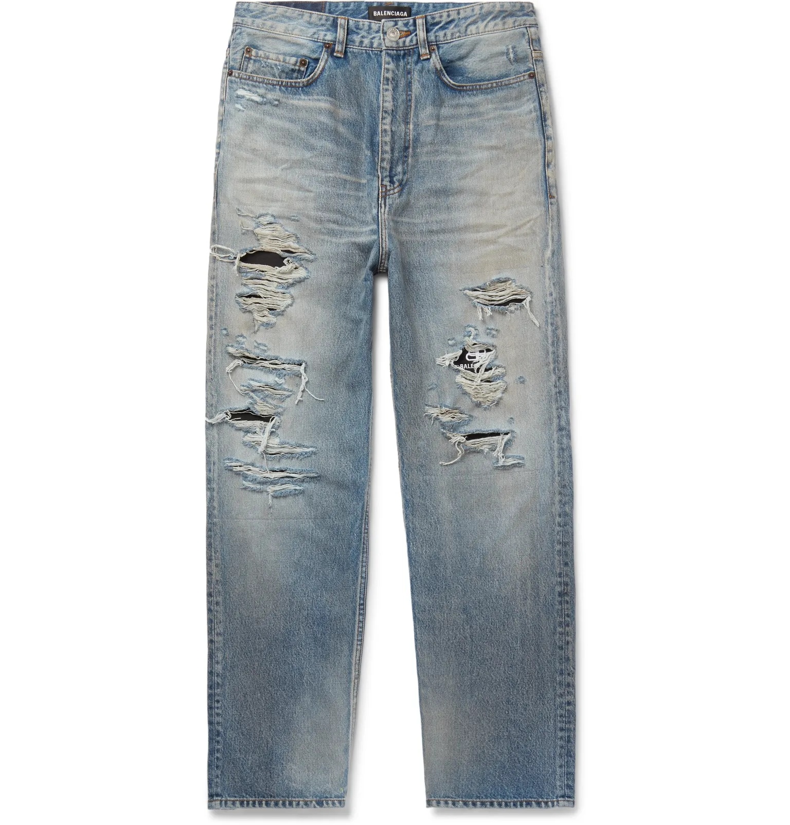 Distressed Panelled Denim Jeans - 1