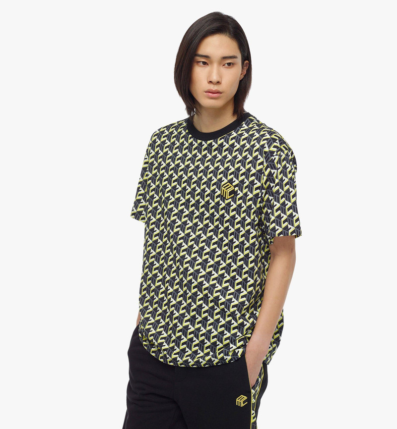 Men’s Cubic Monogram Print T-Shirt in Organic Cotton 5