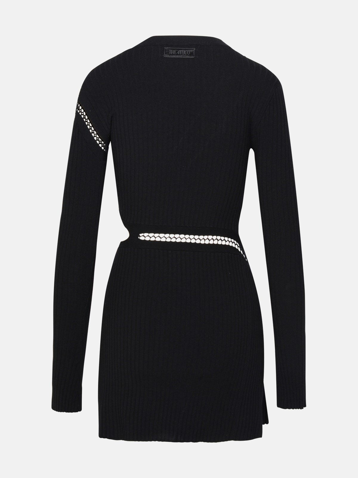 BLACK VISCOSE BLEND DRESS - 3
