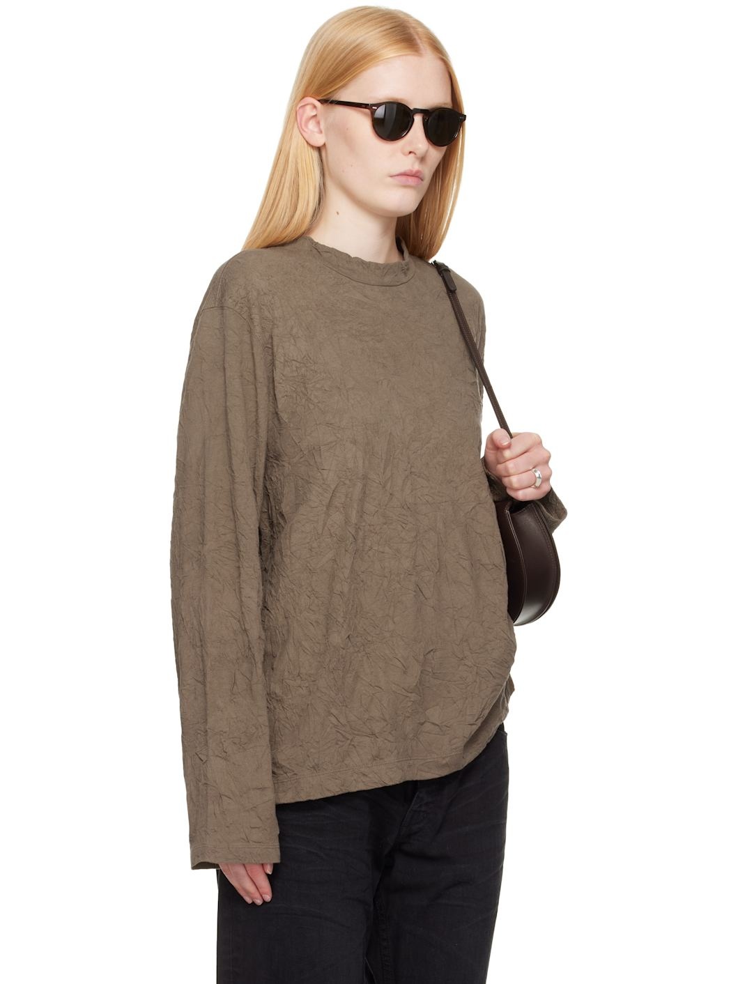Khaki Big Long Sleeve T-shirt - 2