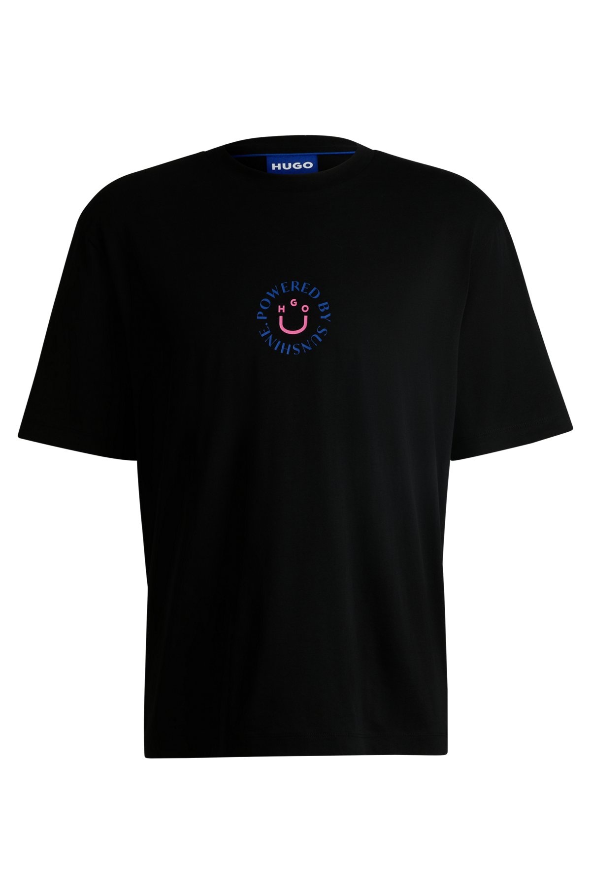 COTTON-JERSEY T-SHIRT WITH HAPPY HUGO LOGO - 1