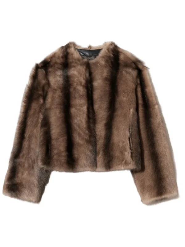 Elan Shearling Jacket in Camel/Brown - 1