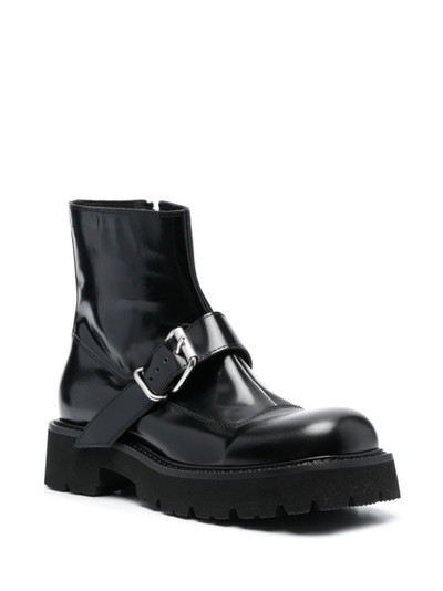 MM6 Maison Margiela round-toe leather ankle boots outlook