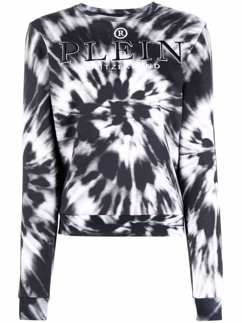 logo-embroidered tie-dye sweatshirt 1