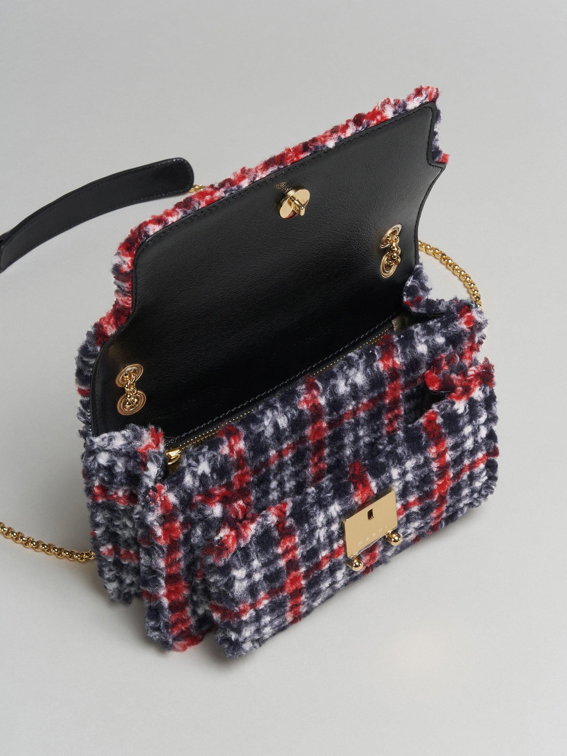 TRUNK SOFT MEDIUM BAG IN CHECK FABRIC - 4