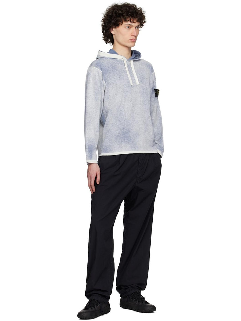Gray & Blue Raw Hand Light Reversible Hoodie 5