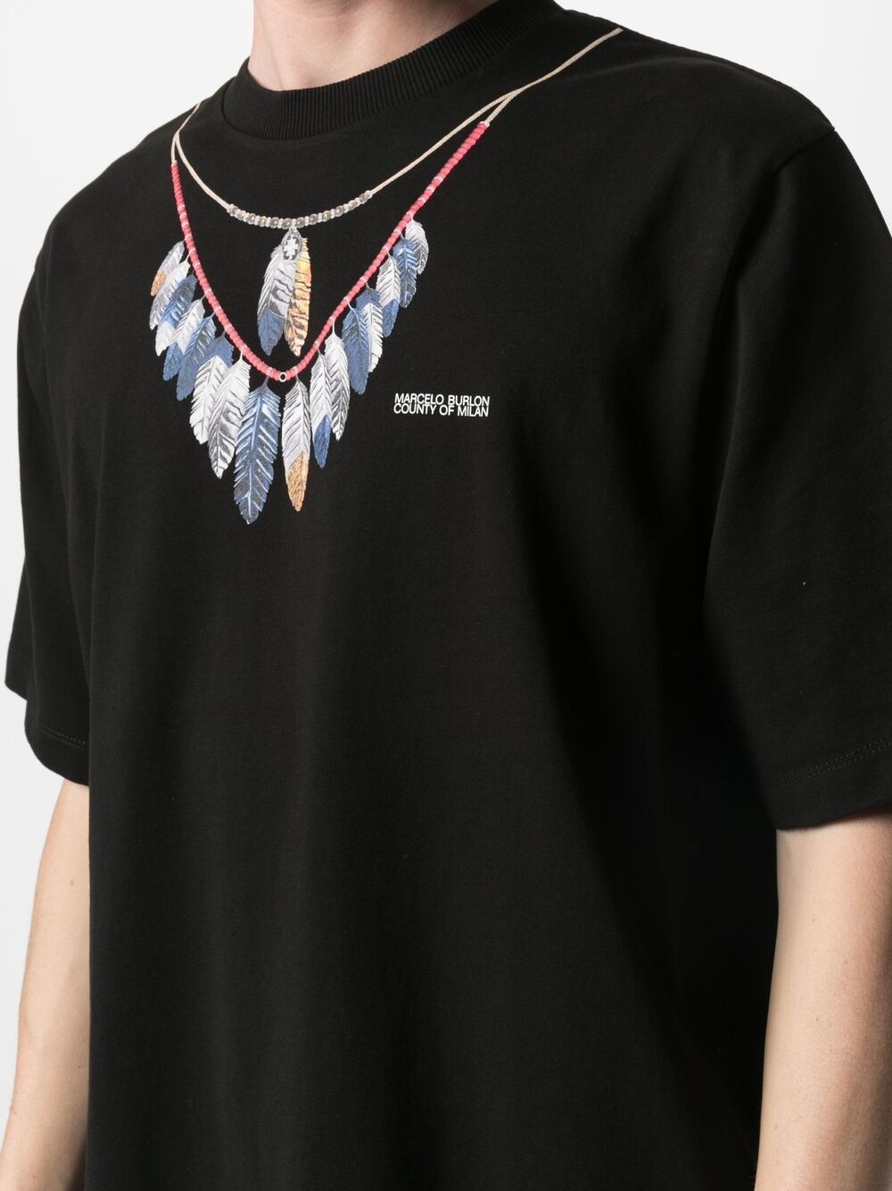 double chain feathers T-shirt - 5