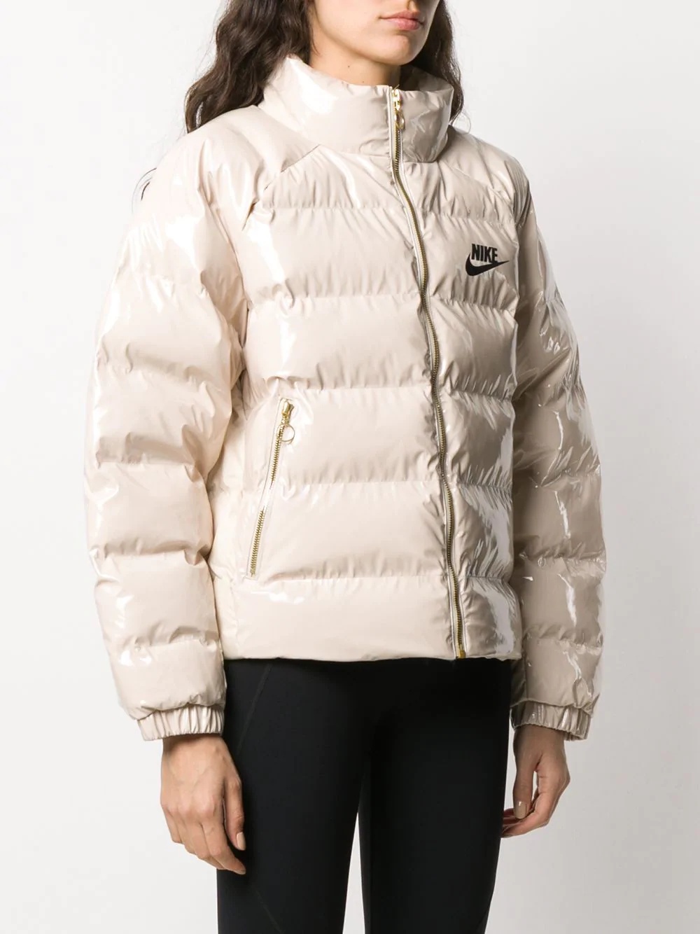 logo print padded jacket - 3