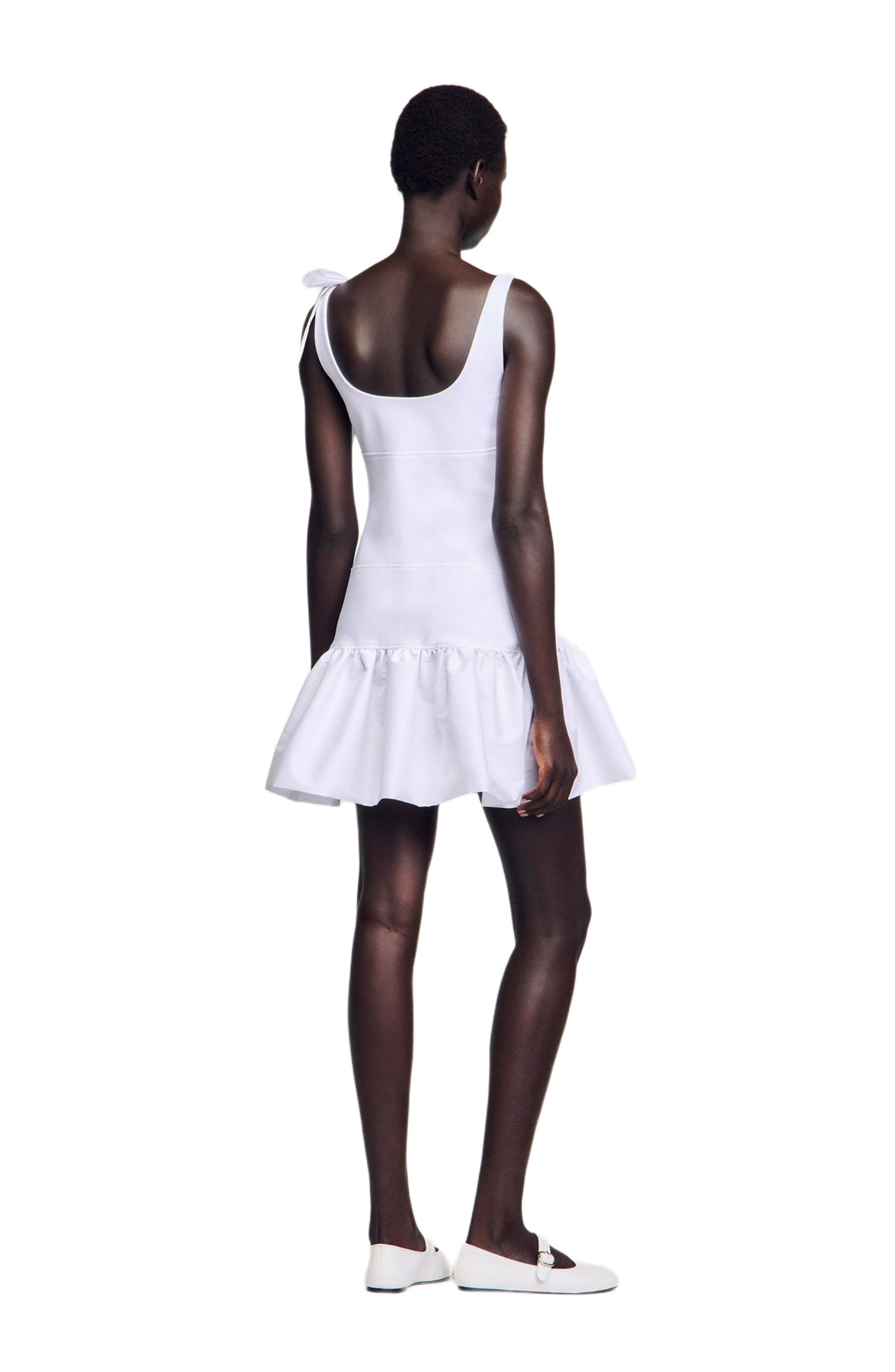 SANDRO Dual-material mini dress in White at Nordstrom - 2