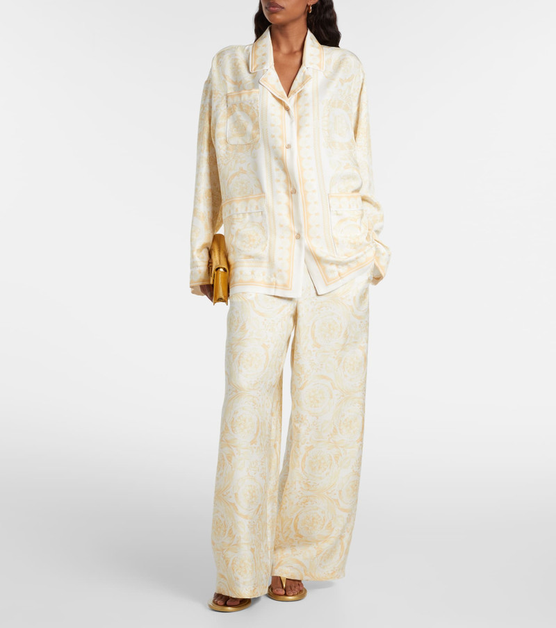VERSACE Underwater Barocco silk palazzo pants outlook