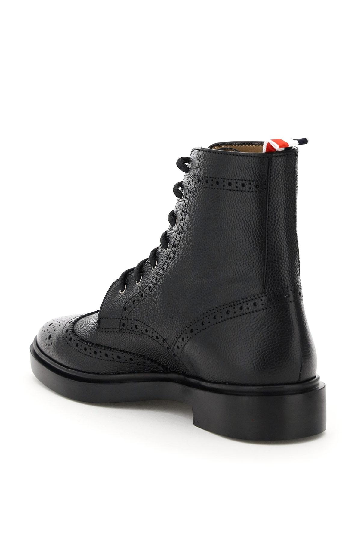 THOM BROWNE - WINGTIP BROGUE ANKLE BOOTS - 2