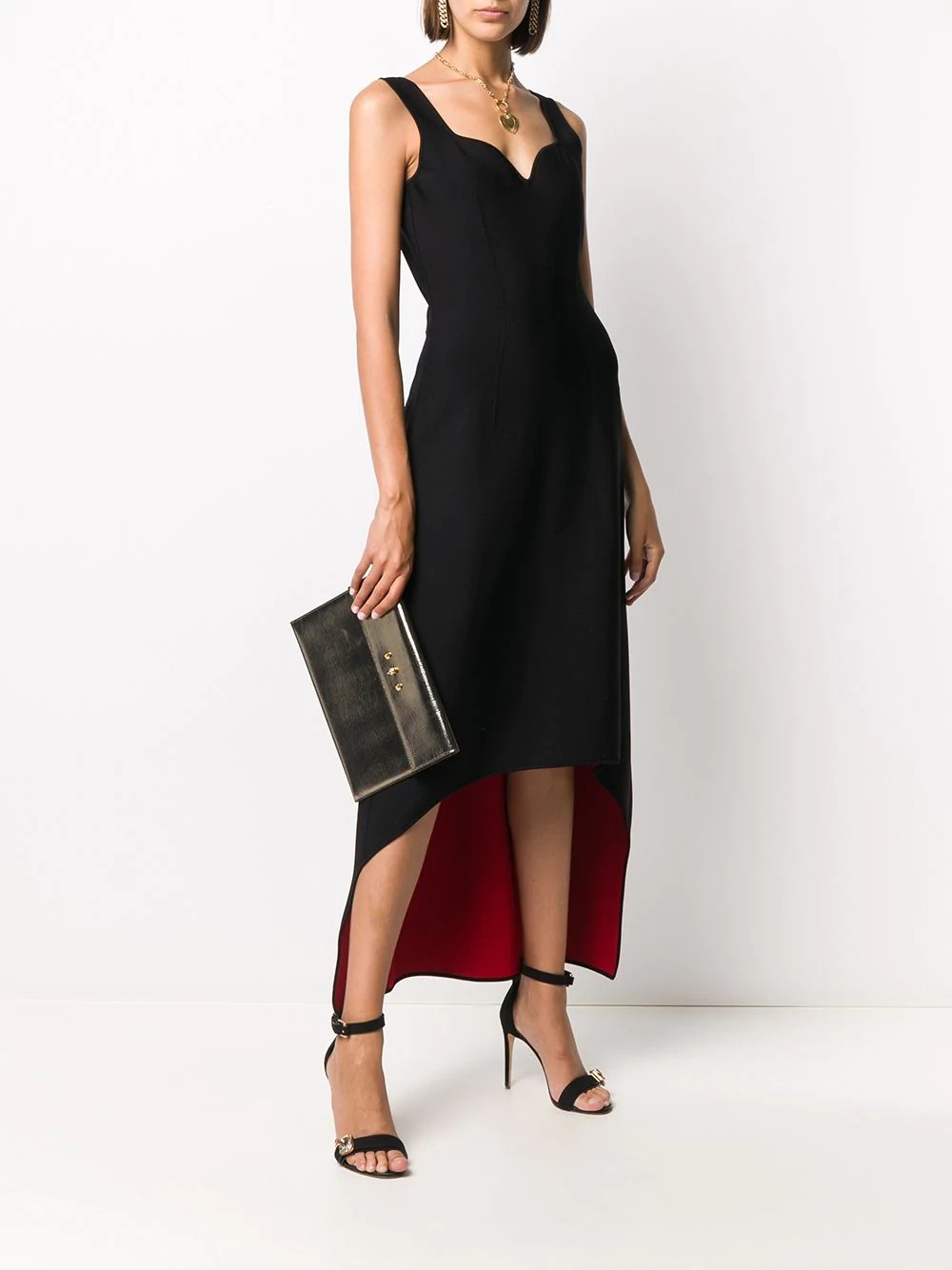 asymmetric mid-length dress - 2