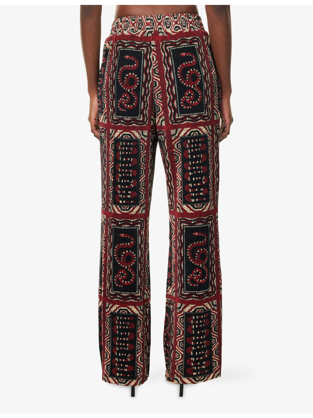 Graphic-Print Pleated Woven Trousers - 4
