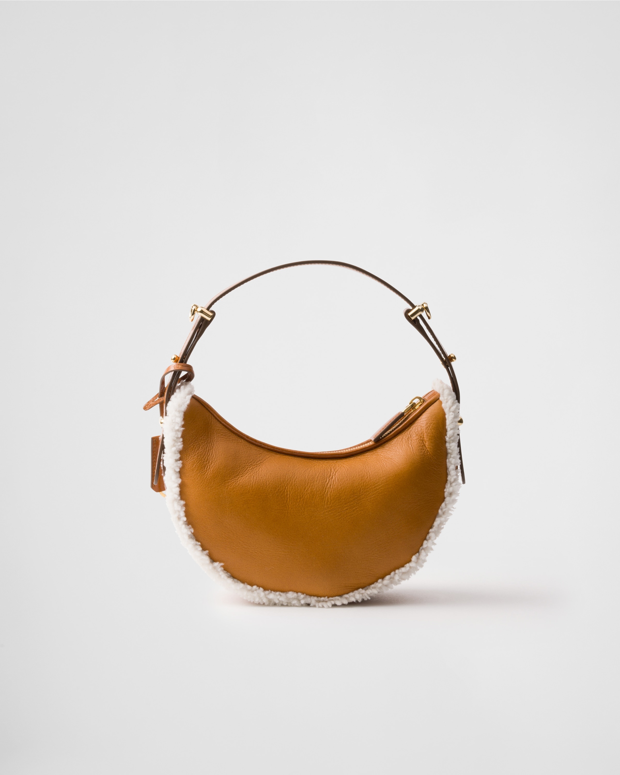 Prada Arqué small shearling shoulder bag - 4