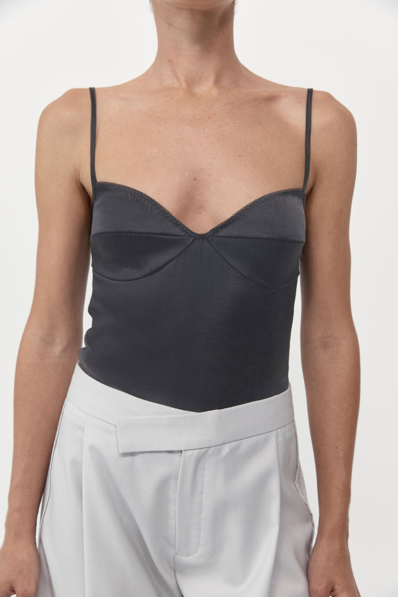 ST. AGNI Soft Silk Cami - Washed Black outlook