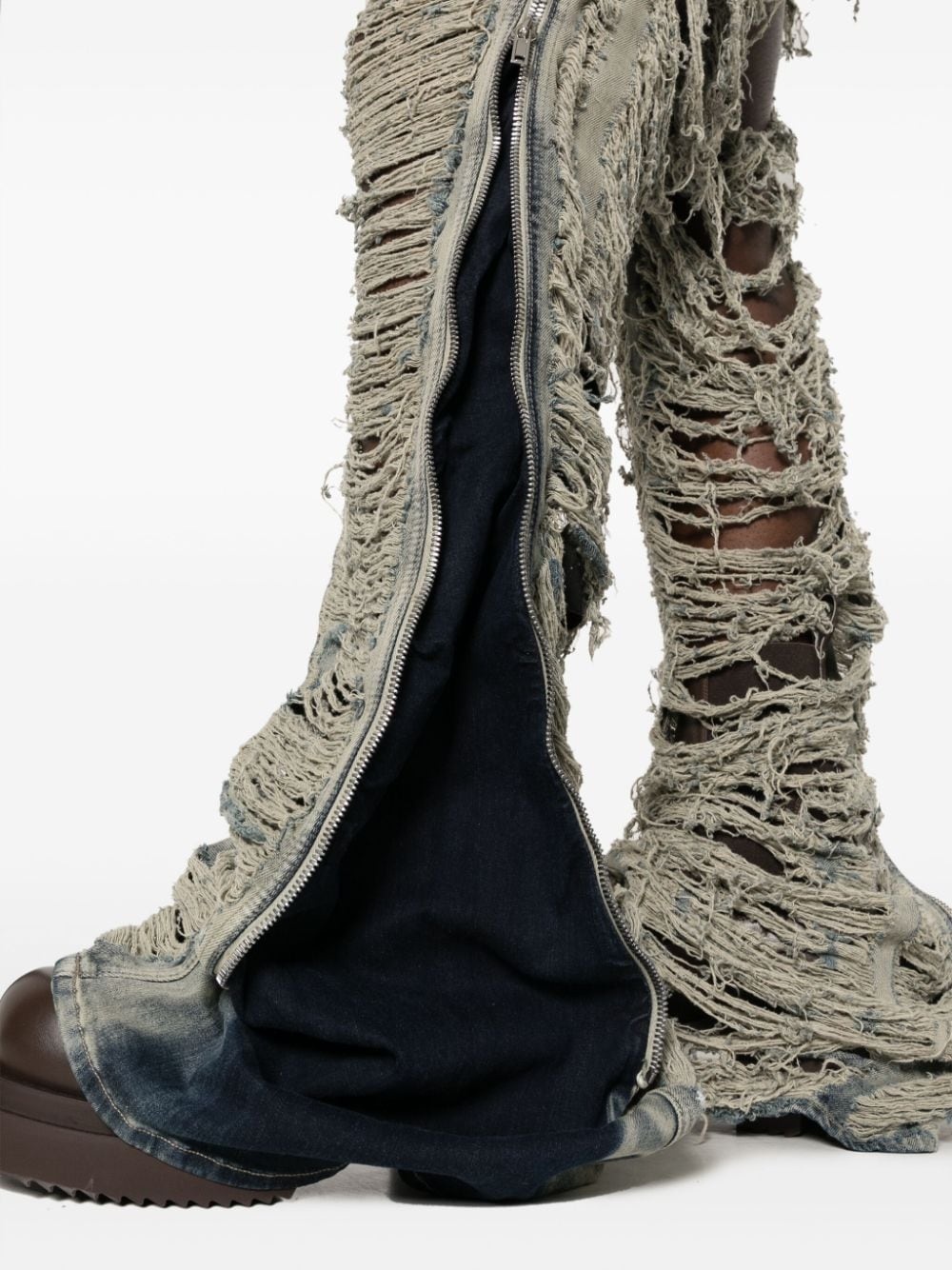 distressed-finish slim-cut jeans - 5