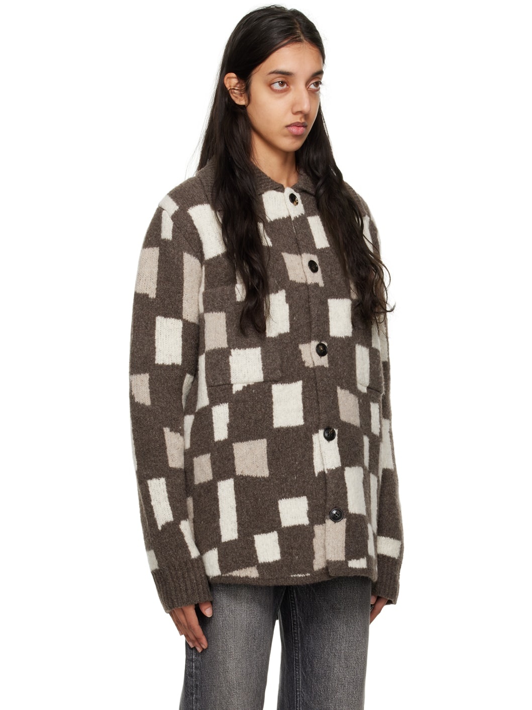 Brown Checkered Jacket - 2