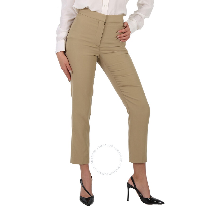 Burberry Ladies Tailored Tapered Wool Trousers In Honey - 3