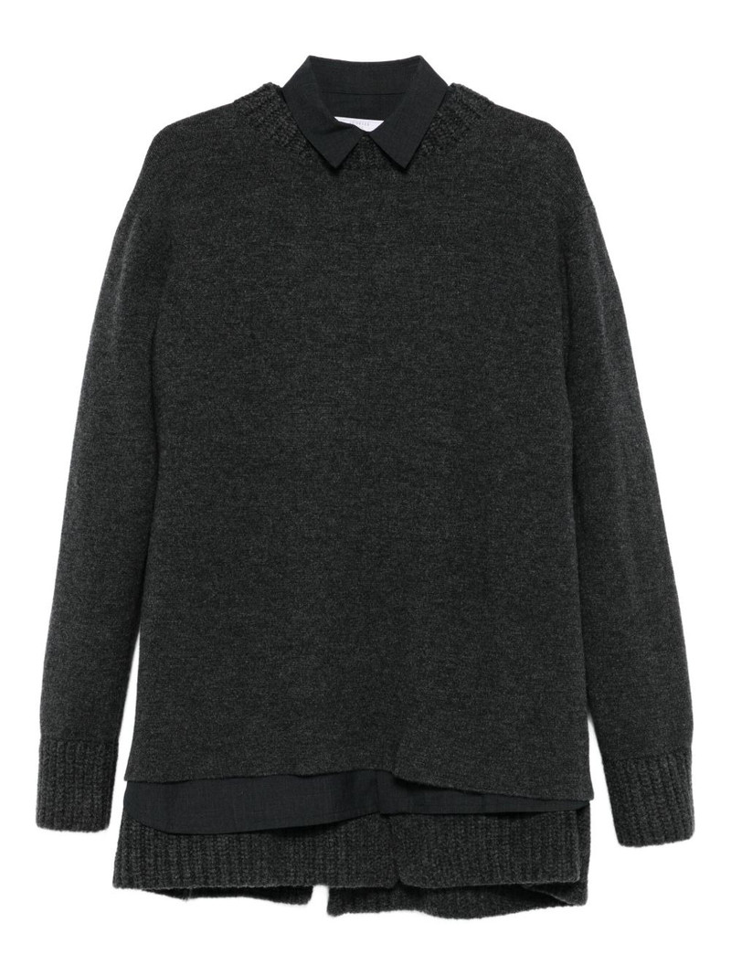 layered classic-collar mini dress 1